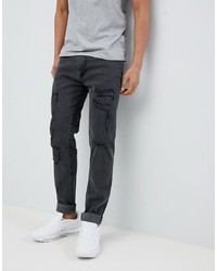 Jeans strappati grigio scuro di D-struct