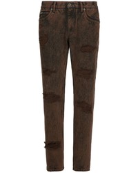 Jeans strappati marrone scuro di Dolce & Gabbana