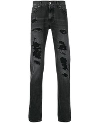 Jeans strappati neri di Alexander McQueen