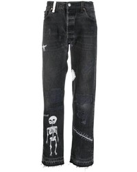 Jeans strappati neri di GALLERY DEPT.