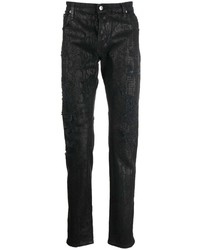 Jeans strappati neri di Roberto Cavalli