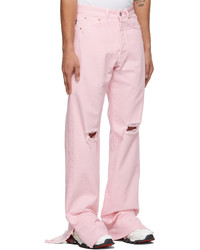 Jeans strappati rosa di Vetements