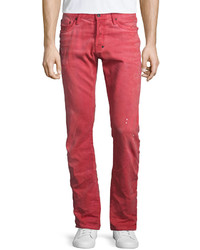 Jeans strappati rossi