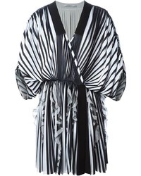 Kimono a righe verticali bianco e nero