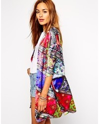 Kimono geometrico multicolore