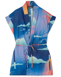 Kimono stampato blu di Double Rainbouu