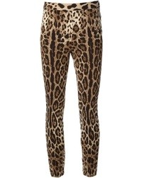 Leggings leopardati marrone chiaro di Dolce & Gabbana