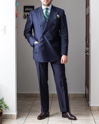 Cravatta a righe orizzontali verde scuro di Gucci