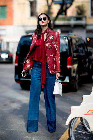 Camicetta manica lunga di seta rossa di Givenchy