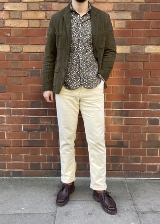Camicia a maniche lunghe a fiori foglia di tè di PS Paul Smith