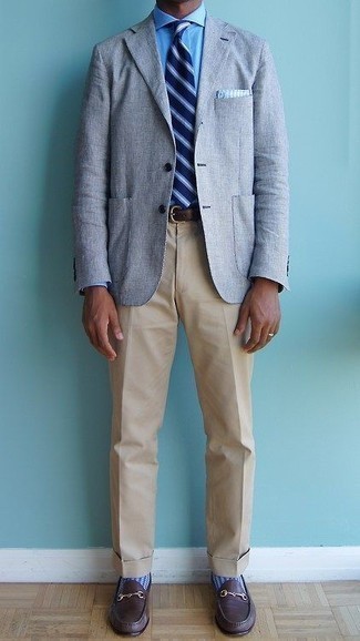 Cravatta a righe orizzontali blu scuro e bianca di Tom Ford
