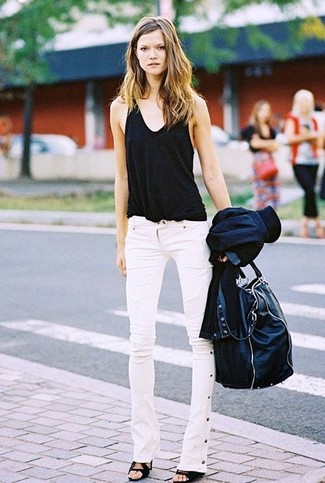 Jeans a campana bianchi di Frame