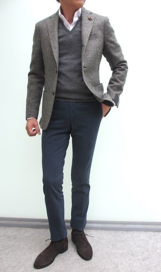 Maglione con scollo a v grigio di Polo Ralph Lauren