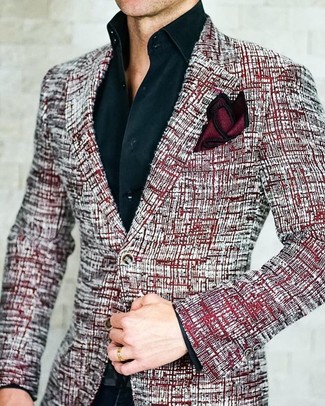 Quale camicia elegante indossare con un blazer rosso quando fa caldo: Abbina un blazer rosso con una camicia elegante per essere sofisticato e di classe.