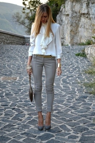 Pantaloni skinny grigi di Le Tricot Perugia
