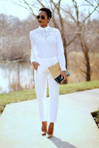 Camicetta manica lunga di pizzo bianca di Givenchy