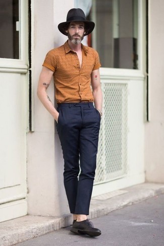 Camicia a maniche corte stampata arancione di Orlebar Brown