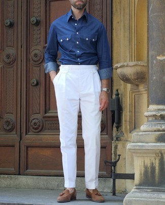 Pantaloni eleganti bianchi di Brunello Cucinelli
