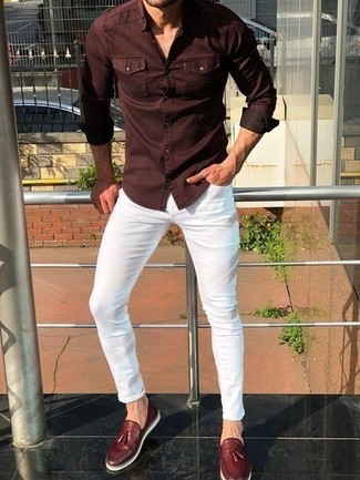 Jeans aderenti bianchi di John Elliott