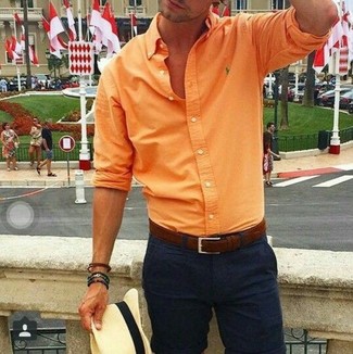 Camicia a maniche lunghe arancione di Polo Ralph Lauren