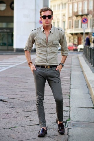 Camicia a maniche lunghe grigia di Karl Lagerfeld