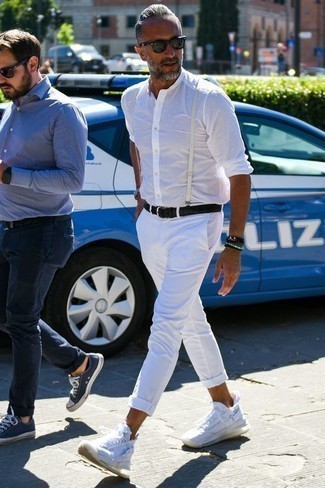 Camicia a maniche lunghe a pois bianca di Dolce & Gabbana