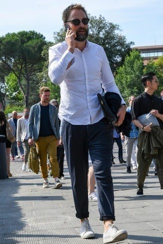 Camicia a maniche lunghe bianca di Salvatore Ferragamo