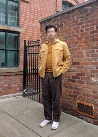 Camicia a maniche lunghe gialla di Polo Ralph Lauren