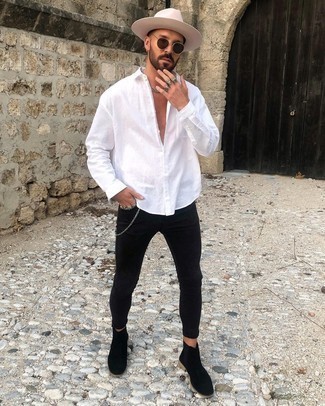 Stivali chelsea in pelle scamosciata neri di Dolce & Gabbana