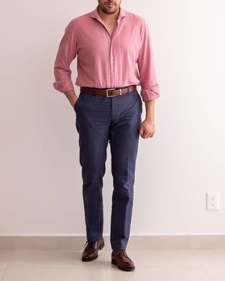 Camicia a maniche lunghe di lino rosa di By Walid