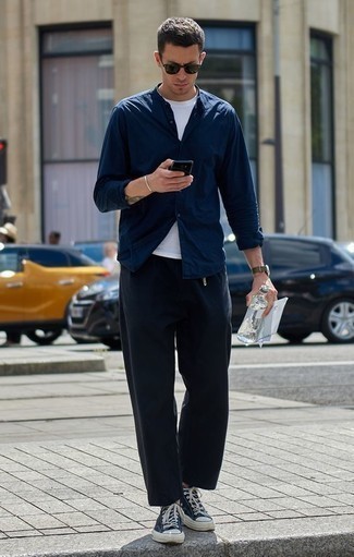 Camicia a maniche lunghe blu scuro di Tom Ford