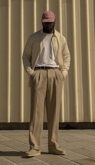 Camicia a maniche lunghe beige di Rick Owens