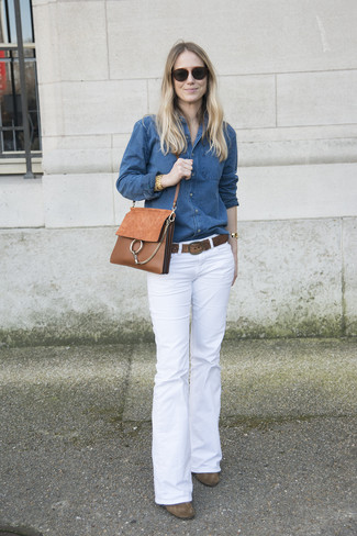 Jeans a campana bianchi di Chloé