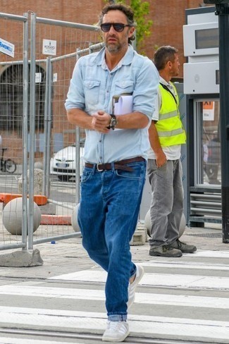 Camicia di jeans azzurra di AMI Alexandre Mattiussi