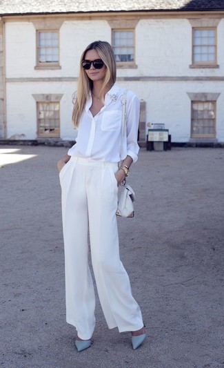 Camicia elegante di seta bianca di Givenchy