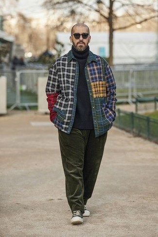 Camicia giacca scozzese multicolore di Balenciaga
