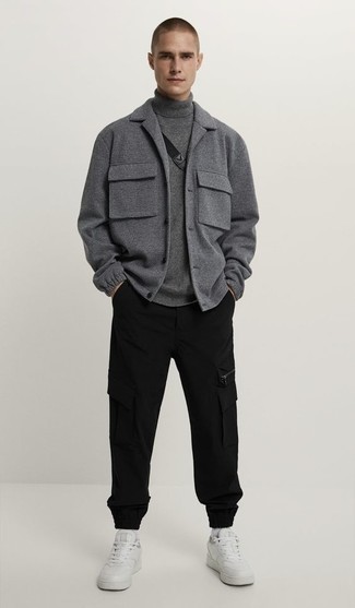 Camicia giacca di lana grigia di A. A. Spectrum