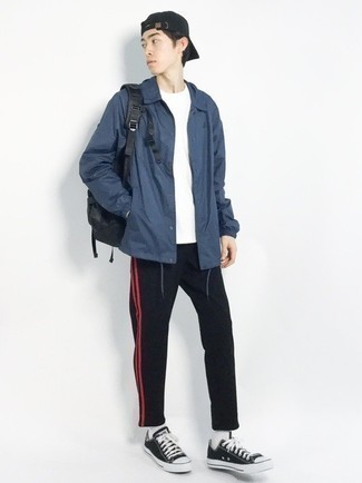 Camicia giacca in nylon blu scuro di Kenzo