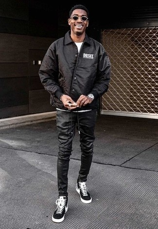 Camicia giacca in nylon nera di Prada