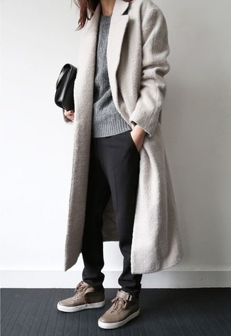 Maglione a trecce grigio di Polo Ralph Lauren