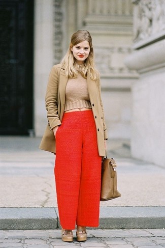 Pantaloni larghi rossi di Rosie Assoulin