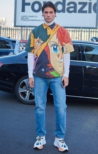 Camicia a maniche corte stampata multicolore di Burberry
