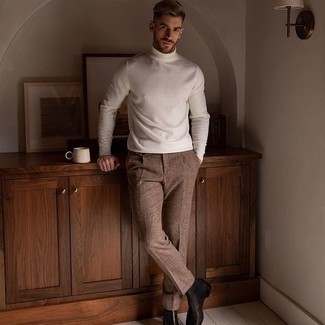 Pantaloni eleganti di lana marroni di Pt01