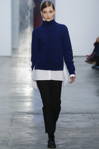 Maglione di lana blu scuro di Victoria Beckham
