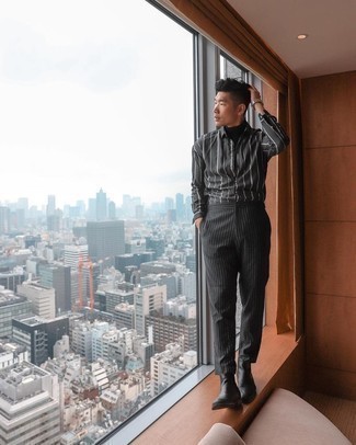 Chino a righe verticali neri di Anna Sui