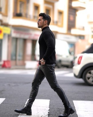 Come indossare e abbinare pantaloni in pelle per un uomo di 30 anni in  autunno 2024 in modo smart-casual (16 outfit)
