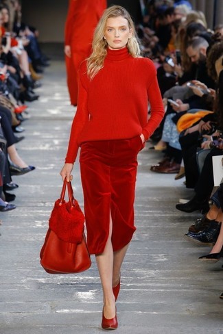 Maglione lavorato a maglia rosso di RED Valentino