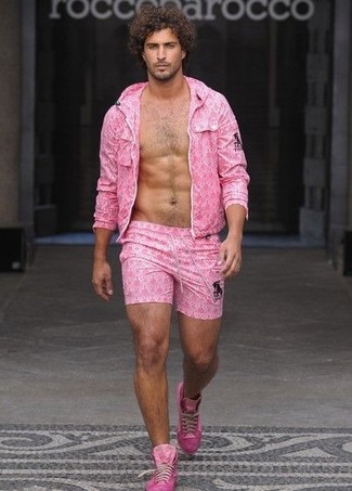 Felpa con cappuccio stampata rosa di Alexander McQueen