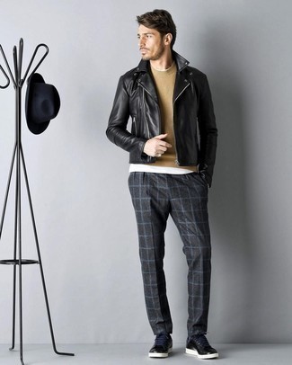 Pantaloni eleganti a quadri grigio scuro di Kingsman