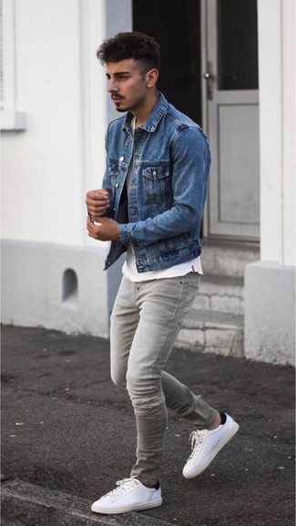 Jeans aderenti grigi di Burberry